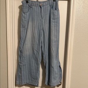 Cato Light Blue Pants with White Stripes